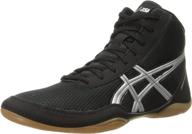 top-quality asics matflex 5 m black silver men's shoes: optimal performance and style логотип