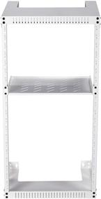 img 2 attached to 🔧 White Wall Mount Open Frame Steel Network Equipment Rack - 17.75 Inch Deep - 20U + Shelf