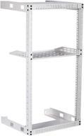 🔧 white wall mount open frame steel network equipment rack - 17.75 inch deep - 20u + shelf logo