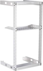 img 4 attached to 🔧 White Wall Mount Open Frame Steel Network Equipment Rack - 17.75 Inch Deep - 20U + Shelf