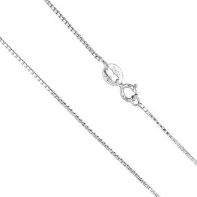 img 4 attached to 📿 925 Sterling Silver Italian Box Chain - Sea of Ice 1mm for Women, Girls, Kids, Unisex, 14-36 Inch