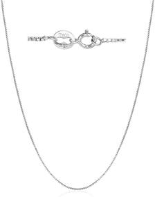img 3 attached to 📿 925 Sterling Silver Italian Box Chain - Sea of Ice 1mm for Women, Girls, Kids, Unisex, 14-36 Inch