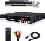 compact dvd player for tv - all region dvds, usb input, pal/ntsc auto-switch - small cd/dvd player for home with hdmi av cables logo