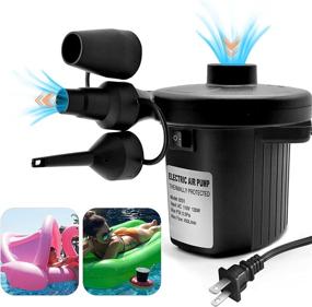 img 4 attached to 💨 HEETHYCOOL Electric Air Pump for Inflatables Pool Raft | 3 Nozzles | Quick Inflator Deflator for Air Bed Mattress, Paddling Pool, Swimming Ring Inflatables | AC 110V/130W