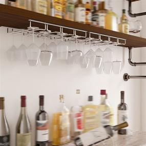 img 1 attached to 🍷 Set of 2 Chrome Finish Wallniture Under Cabinet Stemware Glass Storage Rack 17 3/4 Inch