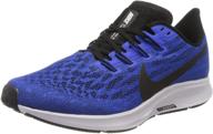 men's nike pegasus running shoes in black thunder - athletic footwear logo