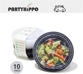 img 2 attached to Party Hippo Meal Prep Containers Single Lids, 32 OZ 10-pack Food Storage Bento BPA Free, Stackable, Reusable Lunch Boxes, Microwave/Dishwasher, Freezer Safe, Portion Control - Optimal for SEO