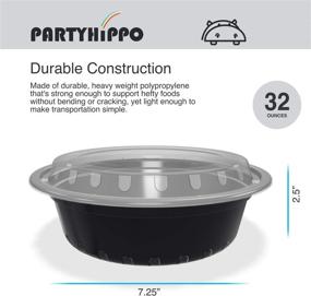 img 3 attached to Party Hippo Meal Prep Containers Single Lids, 32 OZ 10-pack Food Storage Bento BPA Free, Stackable, Reusable Lunch Boxes, Microwave/Dishwasher, Freezer Safe, Portion Control - Optimal for SEO