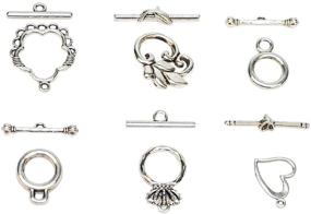 img 4 attached to 🔗 Chenkou Craft - Set of 30 Anti-Silver Alloy Toggle Clasp Sets for Bracelets, Bangles, and Pendants