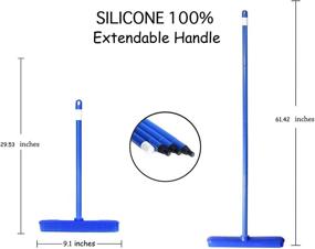 img 3 attached to 🧹 ElectroSilk: Ultimate Multi-Tool for Floor Cleaning & Fur Removal - Silicone Bristle Push Broom, Carpet Rake, Squeegee, Adjustable Handle - Ideal for Pet Hair, Dust & More!