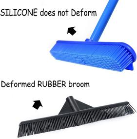 img 1 attached to 🧹 ElectroSilk: Ultimate Multi-Tool for Floor Cleaning & Fur Removal - Silicone Bristle Push Broom, Carpet Rake, Squeegee, Adjustable Handle - Ideal for Pet Hair, Dust & More!