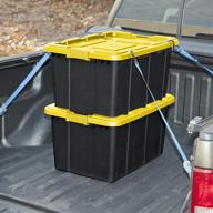 sterilite 14669y04 27 gallon industrial tote - large yellow lily lid & black base: storage solution логотип