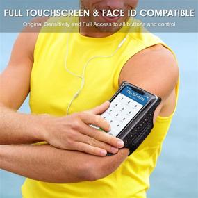 img 3 attached to 📱 Waterproof MILPROX Cell Phone Armband for Gym and Hiking - Flecking Grey, Adjustable & Card Holder Included!