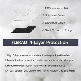img 3 attached to FLERADI Windshield Cover for Ice and Snow, 4-Layer Windshield Snow Protector, Frost Defense Sunshade, Winter Windshield Snow Ice Cover for SUVs, Sedans, and Most Cars