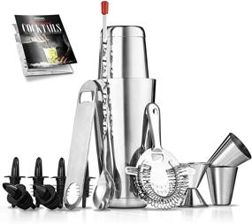 img 4 attached to NutriChef Mixology Bartender Cocktail Shaker Set - Ultimate Stainless Steel 15 & 30 oz Drink Mixing Kit - Premium Martini Making Essentials - Top-Notch Bar Set (15 Piece Set)