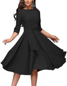 img 4 attached to Elegance Hepburn Dresses Pleated Pockets Women's Clothing and Dresses