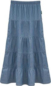 img 2 attached to Baby'O Girl's Kids Ankle-Length Denim Jeans 5-Tiered Skirt: Sizes 4 to 18 Years Old