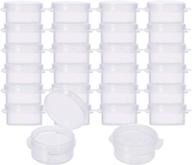📦 benecreat 80 packs 5g/5ml clear round plastic bead storage box with hinged lids for small items - 1.5x0.6 inches - ideal for beads, buttons, jewelry findings, and more logo