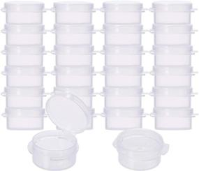 img 4 attached to 📦 BENECREAT 80 Packs 5g/5ml Clear Round Plastic Bead Storage Box with Hinged Lids for Small Items - 1.5x0.6 Inches - Ideal for Beads, Buttons, Jewelry Findings, and More