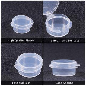 img 1 attached to 📦 BENECREAT 80 Packs 5g/5ml Clear Round Plastic Bead Storage Box with Hinged Lids for Small Items - 1.5x0.6 Inches - Ideal for Beads, Buttons, Jewelry Findings, and More