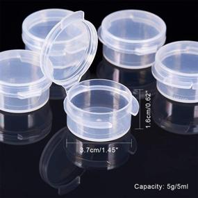 img 3 attached to 📦 BENECREAT 80 Packs 5g/5ml Clear Round Plastic Bead Storage Box with Hinged Lids for Small Items - 1.5x0.6 Inches - Ideal for Beads, Buttons, Jewelry Findings, and More