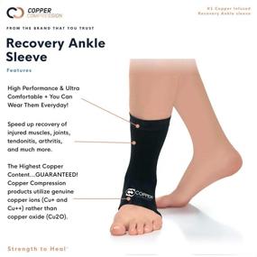 img 1 attached to Copper Recovery Ankle Compression Sleeve