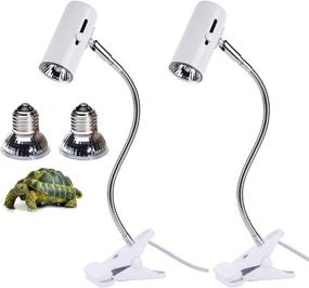 img 4 attached to 🦎 SLASHCOOL 25W Reptile UVA UVB Lamp - Upgraded Lengthened Stand & Socket - 2-Pack with Bonus Bulbs