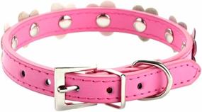 img 2 attached to Ollypet Dog Pet Cute Collar: Adorable Flower Studded Neck Accessory for Small Dogs in PU Leather