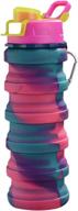 🌈 bpa-free collapsible water bottle - tie dye silicone foldable cup for gym, travel, camping, hiking - portable sports water bottles (tie dye rose) логотип