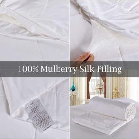 img 1 attached to 🛏️ White Queen Size Silk Duvet/Quilt for Fall/Winter - 100% Mulberry Silk Filling, Lightweight & Breathable - Keep Warm during the Colder Seasons (90*86 inch)