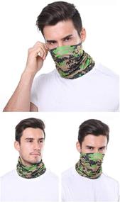 img 2 attached to 🧣 5-Piece Neck Gaiter Balaclava Bandana Headwear Face Cover Mask Headband Set for Women and Men