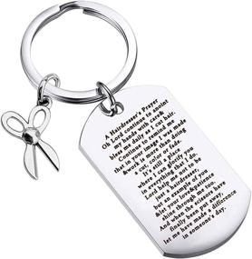 img 4 attached to FUSTMW Hairdresser Prayer Keychain - Hairstylist Gift with Scissor Charm: Hairdresser Jewelry for Styling Enthusiasts