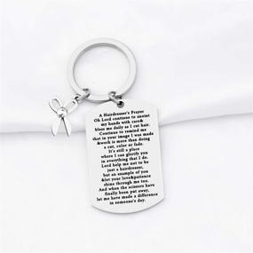 img 3 attached to FUSTMW Hairdresser Prayer Keychain - Hairstylist Gift with Scissor Charm: Hairdresser Jewelry for Styling Enthusiasts