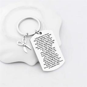 img 1 attached to FUSTMW Hairdresser Prayer Keychain - Hairstylist Gift with Scissor Charm: Hairdresser Jewelry for Styling Enthusiasts