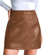 👗 mangopop women's high waist faux leather bodycon mini pencil skirt - classic & stylish design logo