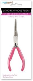 img 2 attached to 🔧 Craft Medley 204557 BT110: Long Flat Nose Pliers with Soft Grip Handle for Beading & Jewelry - Multicraft Imports