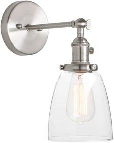 img 4 attached to 🏮 Pathson Vintage Wall Sconce with On/Off Switch, Clear Glass Shade Industrial Vanity Light, Indoor Wall Lighting Fixtures for Bathroom, Bedside, Garage, Porch, Cafe, Club