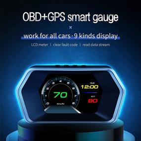 img 3 attached to 🚗 wiiyii Автомобильный HUD P17: Ключевой OBD + GPS Интеллектуальный датчик для всех автомобилей со 9 типами дисплея