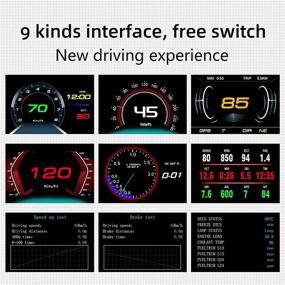 img 2 attached to 🚗 wiiyii Автомобильный HUD P17: Ключевой OBD + GPS Интеллектуальный датчик для всех автомобилей со 9 типами дисплея