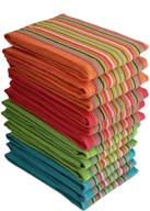 🍽️ dg collections kitchen dish towels, 100% natural cotton salsa towels, set of 12 (16x28 inches), multi-purpose kitchen towels, extra soft, highly absorbent, lint free, waffle design tea towels for efficient home utilities logo