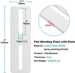 img 3 attached to 🔧 Pack of 10 White Flat Mending Plate Supports with Slots – Carbon Steel Straight Repair Plates Brace, Fixing Bracket Connector (Size: 5" x 1½", Thickness: ⅛")