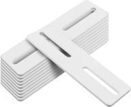 🔧 pack of 10 white flat mending plate supports with slots – carbon steel straight repair plates brace, fixing bracket connector (size: 5" x 1½", thickness: ⅛") logo