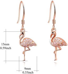 img 3 attached to 🌸 TANGPOET Flamingo Earrings: Rose Gold Plated Jewelry for Women & Girls, Sterling Silver Stud Dangle Hoops - Hypoallergenic & Stylish Gift for Sensitive Ears!