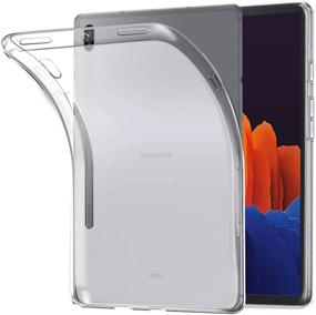 img 4 attached to 📱 Ultra-Thin Clear TPU Case for Samsung Galaxy Tab S7 Plus 12.4 Inch - Transparent Matte Back Cover