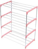 👠 diligencer sturdy plastic stainless steel stackable shoe rack for home, entryways, and closets - over door organizer for shoes - ms, men, kids - available in pink, green, and blue логотип