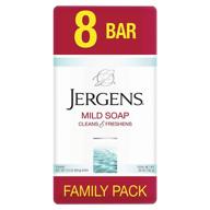 jergens mild soap - lightly scented gentle cleansing soap for all skin types - 3.5 ounce (pack of 8) logo