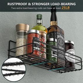 img 1 attached to 🌶️ 6-Pack Wall Mount Spice Rack Organizer - Hanging Black Shelf for Farmhouse Seasonings - Space-Saving Spice Shelves Holder for Kitchen Wall - Flexible Bathroom Organizer - MOFOROCO