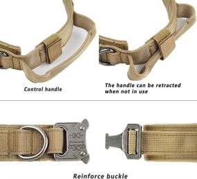 img 2 attached to 🐾 Premium Tactical Dog Collar with Handle, Heavy Duty Metal Buckle - Adjustable Nylon K9 Collar for Medium to Large Dogs Training