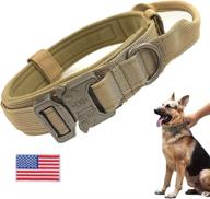 🐾 premium tactical dog collar with handle, heavy duty metal buckle - adjustable nylon k9 collar for medium to large dogs training logo