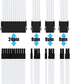 img 2 attached to White Funtin Custom Mod Sleeved Cable Kit for PC Power Supply - UL1015 18AWG 24PIN ATX / 8(4+4) PIN EPS / 8(6+2) PIN PCI-E PSU Cable with Combs, 30CM (New_White)